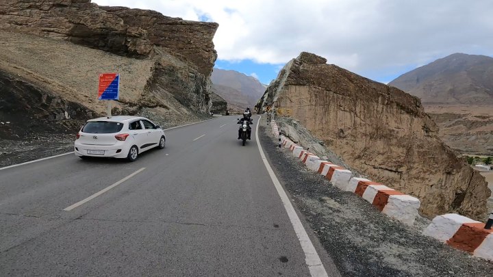 Rider in black jacket on a motorcycle