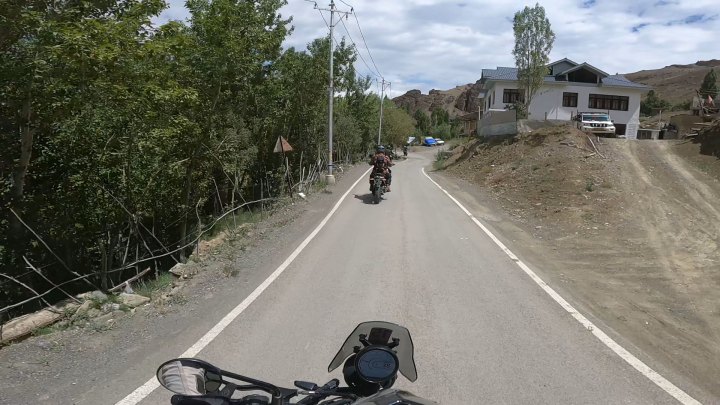 Rider in black jacket on a motorcycle